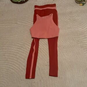 Leggings with matching workout top